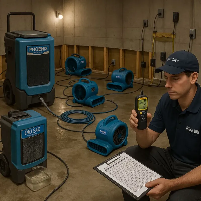 Structural Drying and Dehumidification process in Hummels Wharf, PA